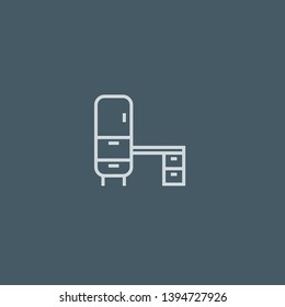 Desk vector icon. Desk concept stroke symbol design. Thin graphic elements vector illustration, outline pattern for your web site design, logo, UI. EPS 10.