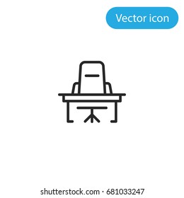 Desk vector icon, illustration symbol