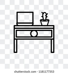 Desk vector icon isolated on transparent background, Desk logo concept