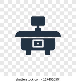 Desk vector icon isolated on transparent background, Desk transparency logo concept