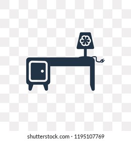 Desk vector icon isolated on transparent background, Desk transparency concept can be used web and mobile