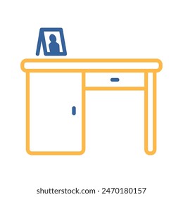 Desk vector icon. Office desk sign. Graph symbol for furniture, web site and apps design, logo, app, UI