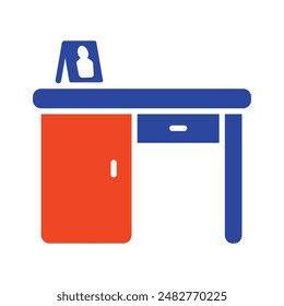 Desk vector icon. Office desk sign. Graph symbol for furniture, web site and apps design, logo, app, UI