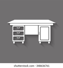 desk vector icon with shadow