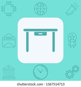 Desk vector icon sign symbol