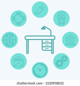 Desk vector icon sign symbol