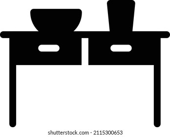 Desk Vector illustration on a transparent background.Premium quality symmbols.Glyphs vector icon for concept and graphic design.