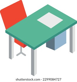 desk Vector illustration on a transparent background. Premium quality symbols. Flat icons for concept and graphic design.
