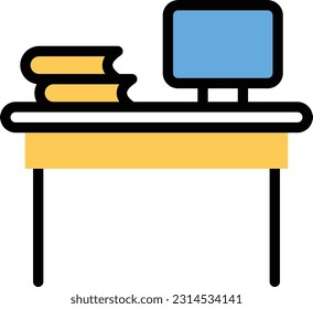 desk Vector illustration on a transparent background. Premium quality symmbols. Line Color vector icons for concept and graphic design.