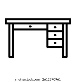 Desk Vector Line Icon Design