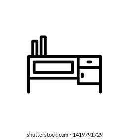 desk vector line icon eps 10