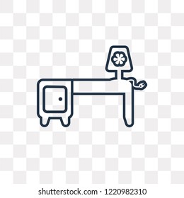 Desk vector outline icon isolated on transparent background, high quality linear Desk transparency concept can be used web and mobile