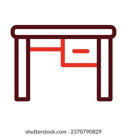 Desk Vector Thick Line Two Color Icons For Personal And Commercial Use.
