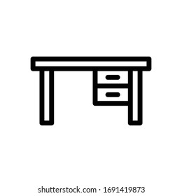 desk vector thin line icon 