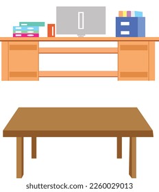 desk vector in workspace office
