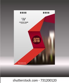 Desk vertical cover calendar 2018 years .Week starts Monday. Vector design stationery template  illustration. Yearly calendar set of 12 months Printing layout artwork.