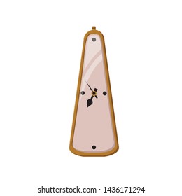 Desk vintage clock.  Element of the interior.  Isolated flat vector illustration on background.