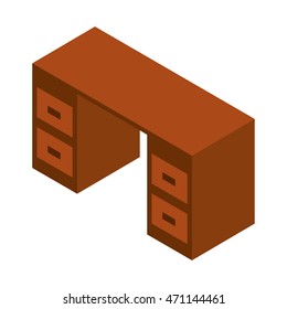 desk wooden isolated icon vector illustration design