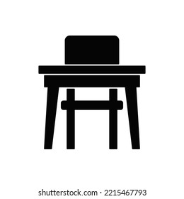 Icono de trabajo de escritorio en glifo plano negro, estilo relleno aislado en fondo blanco