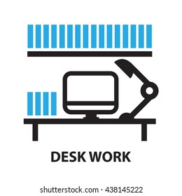 Desk Work Icon Symbol Stock Vector (Royalty Free) 438145222 | Shutterstock