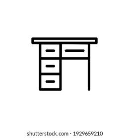 desk to work and or study Education, back to school thin line icon. Outline icons collection.simple symbols for web, app, application and graphic design element isolated on white background