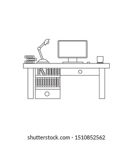 desk for working and programming