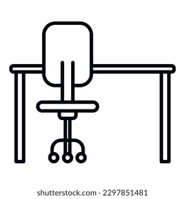 Desk workspace icon outline vector. Office sit. Work chair