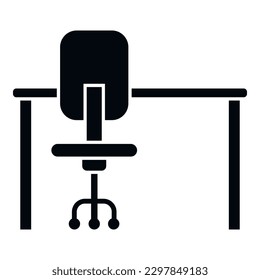 Desk workspace icon simple vector. Office sit. Work chair