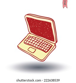 deskptop icon, Hand drawn vector illustration.