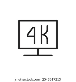 Icono de escritorio 4k Ilustración de línea plana