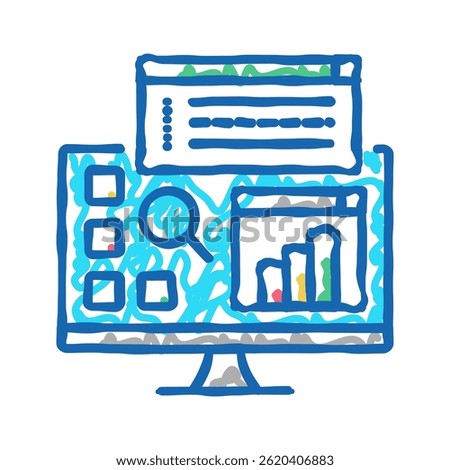 desktop applications doodle icon sketch vector. desktop applications sign. isolated symbol illustration