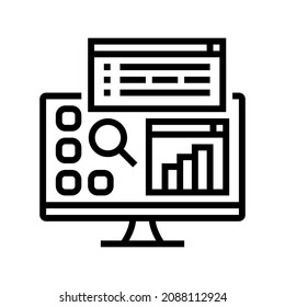 desktop applications line icon vector. desktop applications sign. isolated contour symbol black illustration