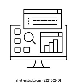 Icon-Vektorgrafik für Desktop-Anwendungen. Desktop-Anwendungs-Zeichen. isoliertes Kontursymbol