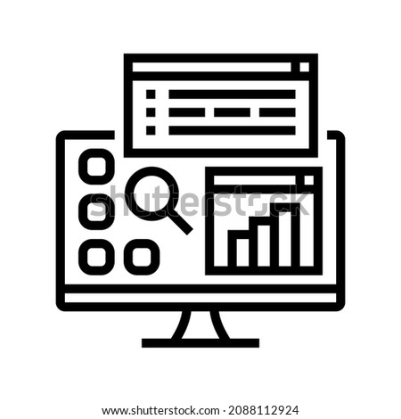 desktop applications line icon vector. desktop applications sign. isolated contour symbol black illustration