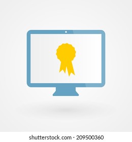 Desktop and award icon