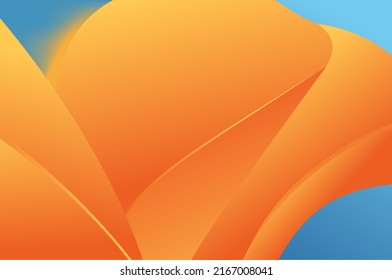 Desktop Background Featuring Colorful Orange Abstract Ventura Waves, Vector Art.