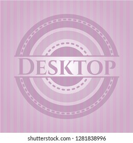 Desktop badge with pink background