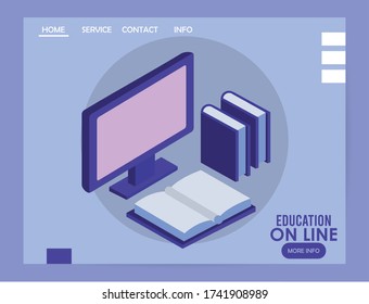 diseño de ilustraciones vectoriales en línea para la educación de escritorios y libros