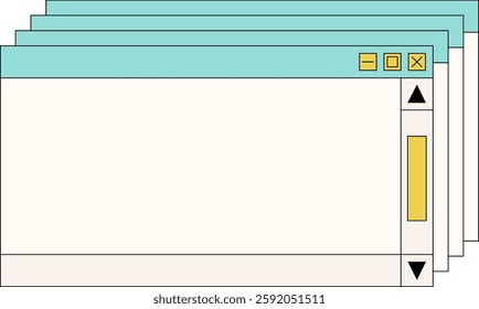 Desktop browser and dialog window templates. Computer user interface elements