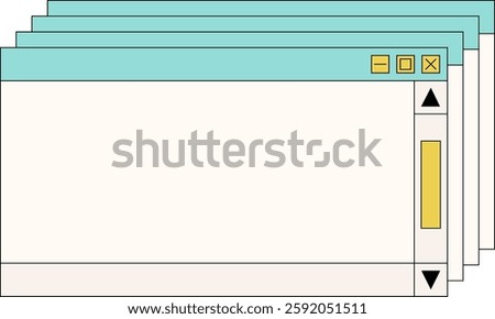 Desktop browser and dialog window templates. Computer user interface elements