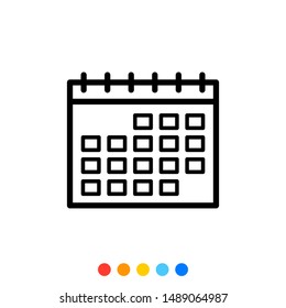 Desktop calendar icon,Vector and Illustration.