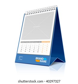 Desktop calendar. Vector. Place your photo or graphics.