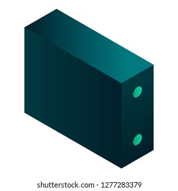Desktop case pc icon. Isometric of desktop case pc vector icon for web design isolated on white background