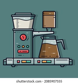 Desktop Coffee Machine Vector Illustration