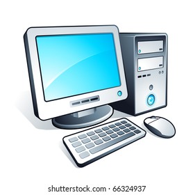 Desktop Computer Stock Vector (Royalty Free) 66324937 | Shutterstock