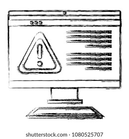 desktop computer with alert template