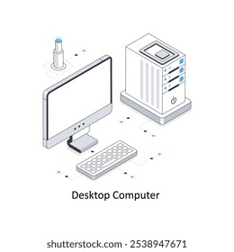 Desktop Computer Cab Location  isometric stock illustration. EPS File stock illustration