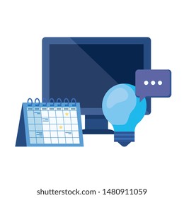 desktop computer with calendar reminder