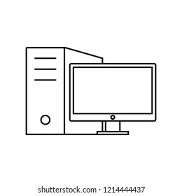 Desktop computer concept line icon. Linear Desktop computer concept outline symbol design. This simple element illustration can be used for web and mobile.