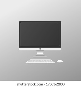 desktop computer design, flat and simple design, suitable for enterprise applications, programming, pc, hardware and software, eps support images that can be edited layer by layer.